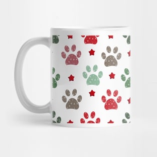 Paw print with snowflakes Mug